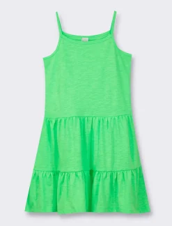 Piazza Italia Abito a balze con bretelle - Verde Clearance