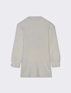 Piazza Italia Abito a costine con ricamo lurex - sporco Bianco Hot