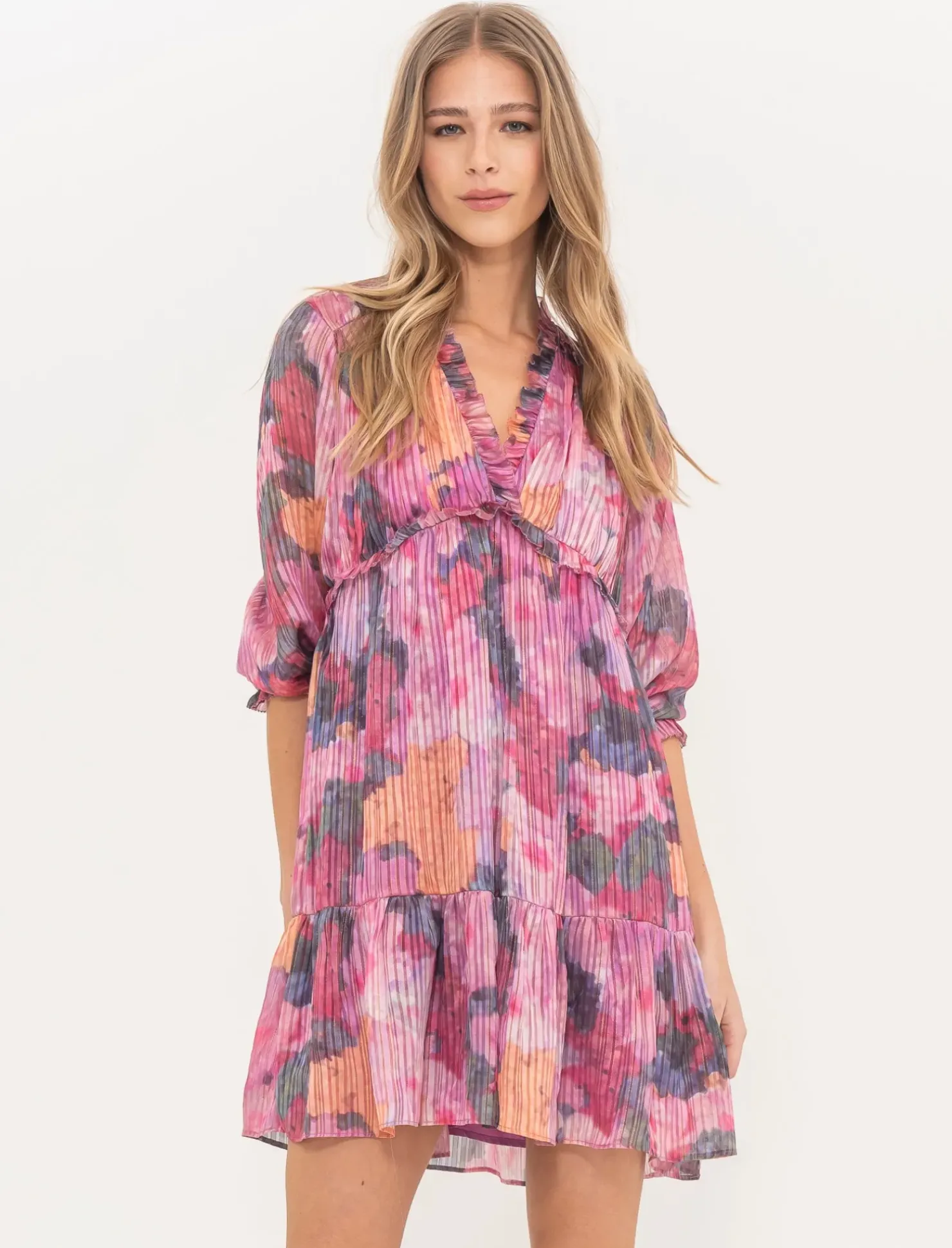 Piazza Italia Abito con volant e dettagli in lurex - var 2 Hot