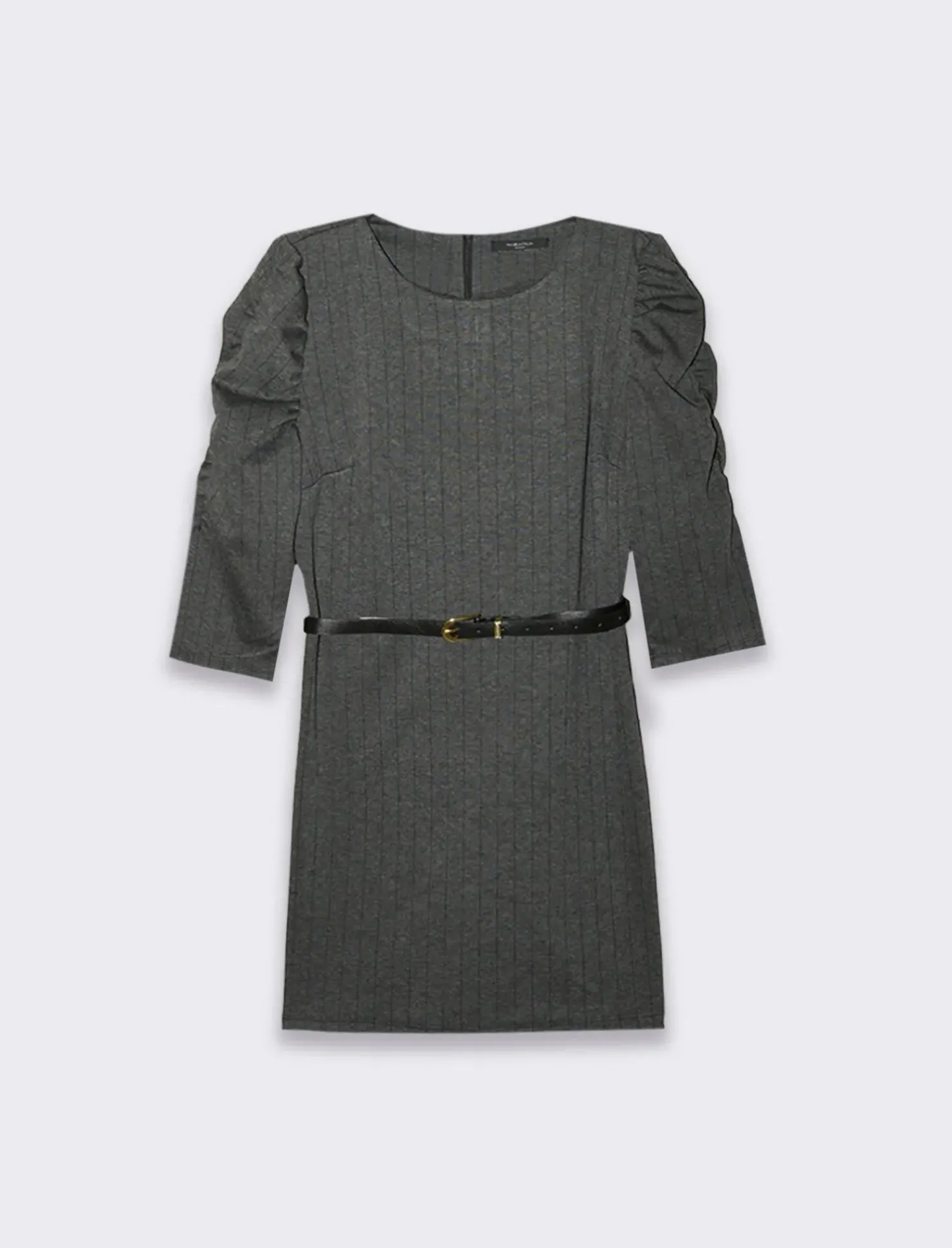 Piazza Italia Abito corto con cintura e manica a 3/4 arricciata - Gessato Stampato Sale