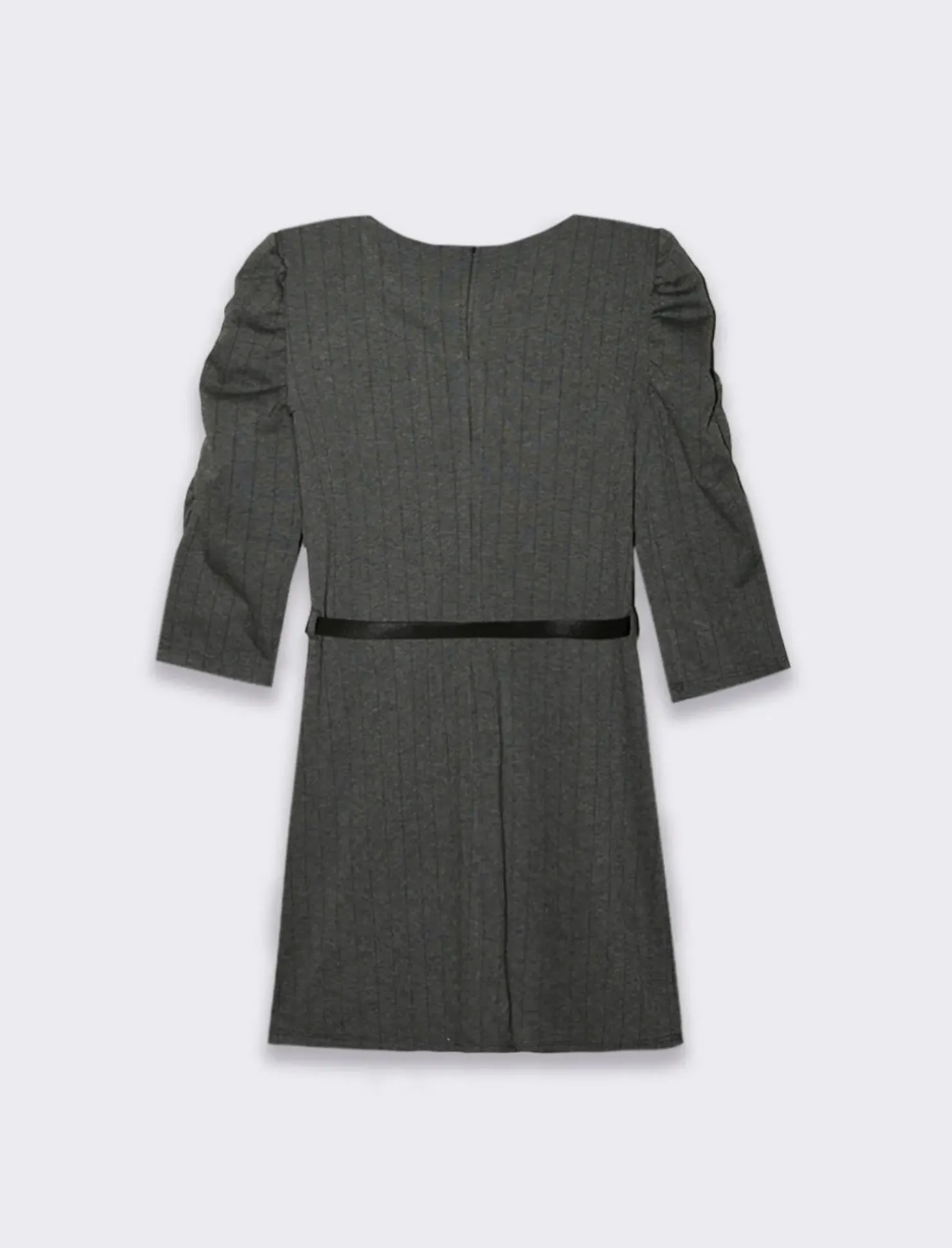 Piazza Italia Abito corto con cintura e manica a 3/4 arricciata - Gessato Stampato Sale