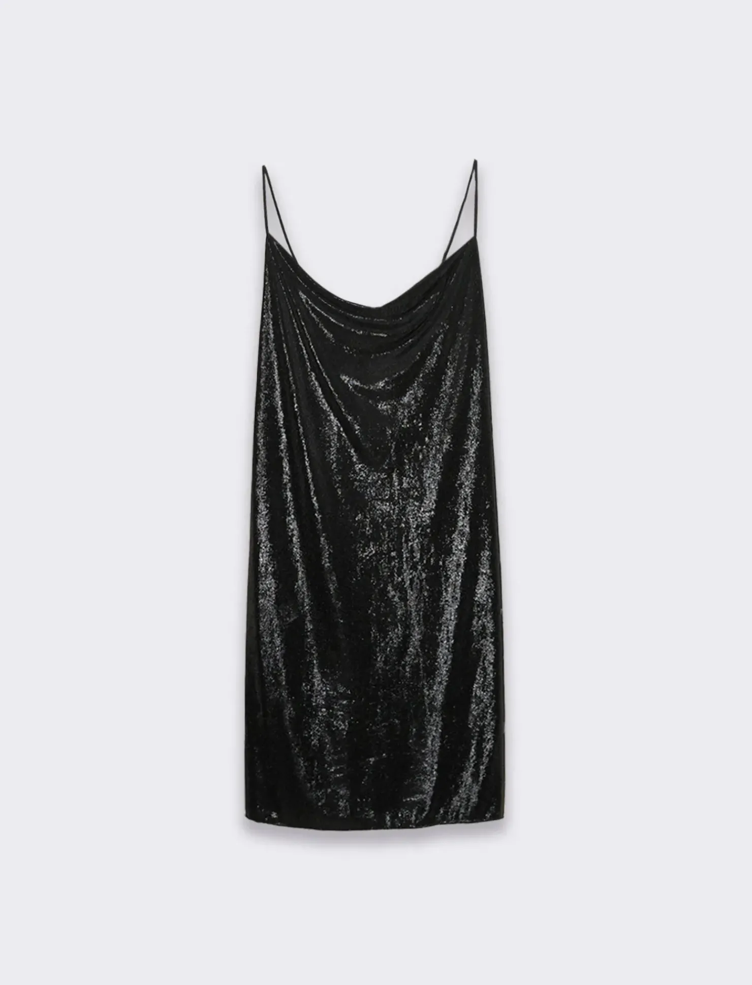 Piazza Italia Abito corto in lurex con scollo vulcano e bretelline - Nero Cheap