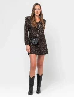 Piazza Italia Abito corto stampato con scollo a V manica lunga - var 1 Outlet