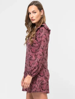 Piazza Italia Abito corto stampato con scollo a V manica lunga - var 2 Flash Sale