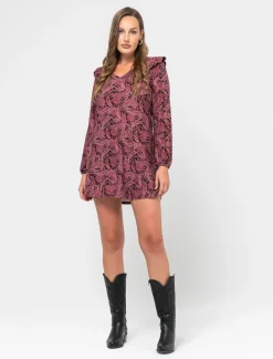 Piazza Italia Abito corto stampato con scollo a V manica lunga - var 2 Flash Sale