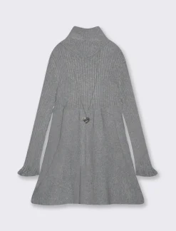 Piazza Italia Abito da bambina in maglieria con accessorio-collana. - Grigio Cheap