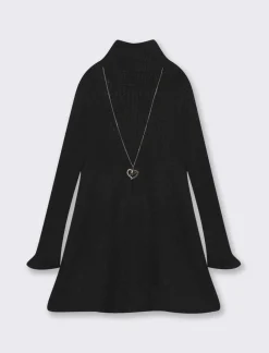 Piazza Italia Abito da bambina in maglieria con accessorio-collana. - Nero Cheap