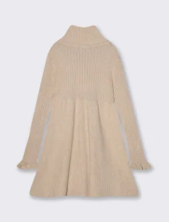 Piazza Italia Abito da bambina in maglieria con accessorio-collana. - Marrone tabacco Flash Sale