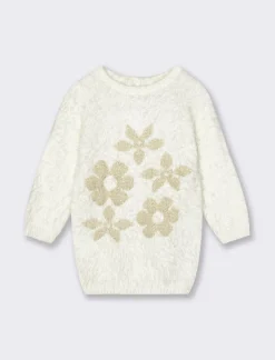 Piazza Italia Abito da neonata con intarsio in filo lurex dorato - panna Bianco Cheap