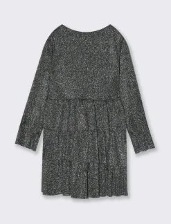 Piazza Italia Abito elegante a balze in tessuto brillantinato - Nero Hot