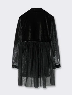 Piazza Italia Abito elegante da bambina in tessuto brillante - Nero Store