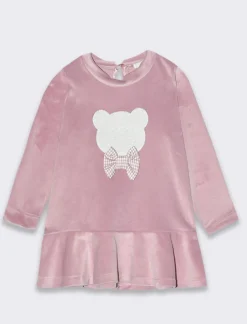 Piazza Italia Abito elegante in velluto da neonata. - Rosa Cheap