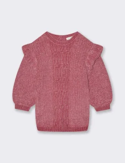 Piazza Italia Abito in calda ciniglia da neonata, con girocollo, manica lunga e rouches - orchidea Viola Best