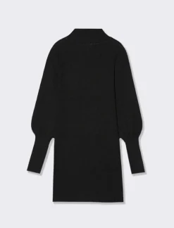 Piazza Italia Abito in maglia a coste con collo e polsini alti - Nero New