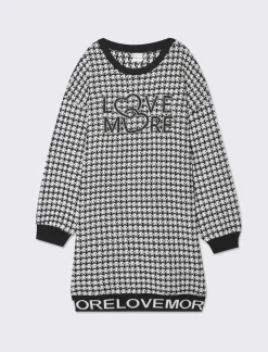 Piazza Italia Abito in maglia con scritte in contrasto e ricamo frontale con dettagli in lurex - Fantasia Multicolore Best Sale