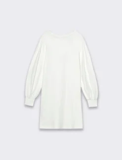 Piazza Italia Abito in maglina con applicazione in paillettes - sporco Bianco New