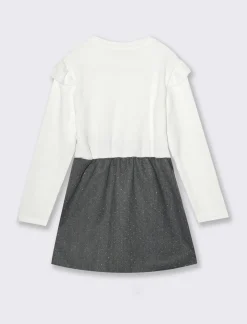 Piazza Italia Abito in maglina e tessuto spigato da bambina - Fantasia Multicolore Fashion