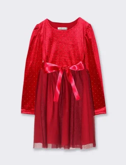 Piazza Italia Abito in tessuti combinati con borchiette metalliche - Bordeaux Shop