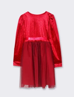 Piazza Italia Abito in tessuti combinati con borchiette metalliche - Bordeaux Shop