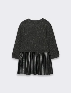 Piazza Italia Abito in tessuto combinato brillante - Nero Hot