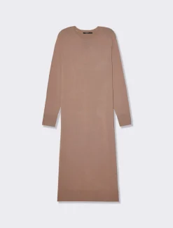 Piazza Italia Abito lungo in filato morbido paricollo - castoro Grigio Outlet