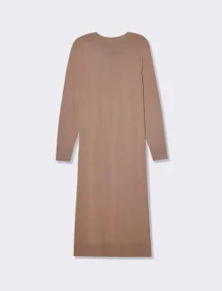 Piazza Italia Abito lungo in filato morbido paricollo - castoro Grigio Outlet