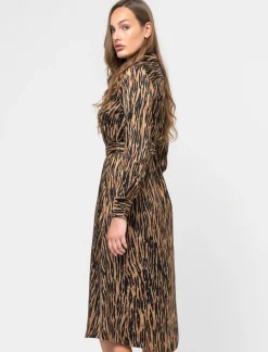 Piazza Italia Abito midi stampato effetto raso con bottoncini - var 1 Hot