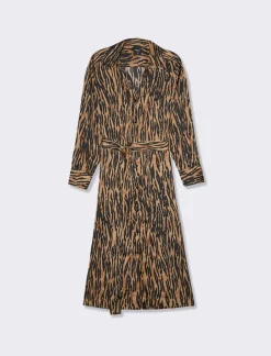 Piazza Italia Abito midi stampato effetto raso con bottoncini - var 1 Hot