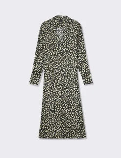 Piazza Italia Abito midi stampato effetto raso con bottoncini - var 2 Store