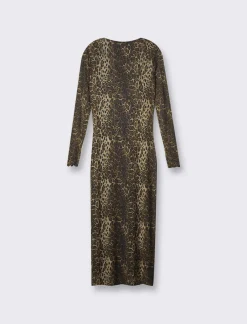 Piazza Italia Abito midi stampato, manica lunga in microrete - var 1 Hot