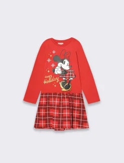 Piazza Italia Abito natalizio Minnie da bambina - Rosso Cheap