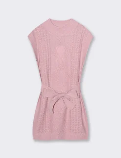 Piazza Italia Abito smanicato in maglia e filo metallizzato da bambina - Rosa Store