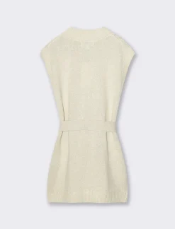 Piazza Italia Abito smanicato in maglia e filo metallizzato da bambina - Beige Cheap