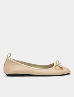 Piazza Italia Ballerina con fiocco in tre varianti colore - carne Beige Cheap
