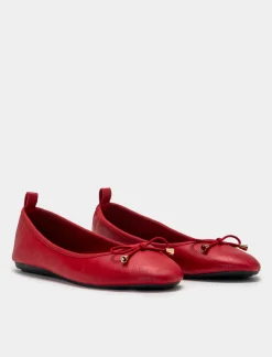 Piazza Italia Ballerina con fiocco in tre varianti colore - Rosso Cheap