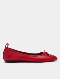 Piazza Italia Ballerina con fiocco in tre varianti colore - Rosso Cheap