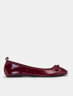 Piazza Italia Ballerina di vernice con fiocco in tre varianti colore - prugna Viola Hot