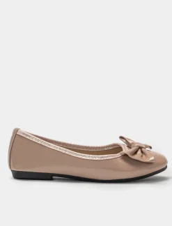 Piazza Italia Ballerina di vernice con fiocco glitterato - Rosa Hot