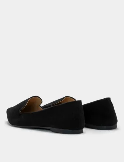 Piazza Italia Ballerina in microfibra con linguetta - Nero Discount