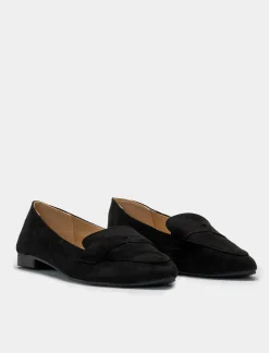 Piazza Italia Ballerina in microfibra con linguetta e fascetta - Nero Flash Sale