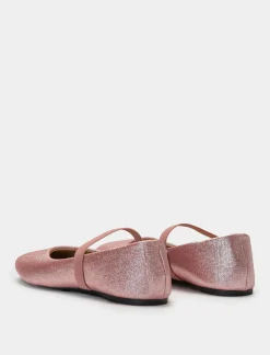 Piazza Italia Ballerina in tessuto sintetico laminato - Rosa Fashion