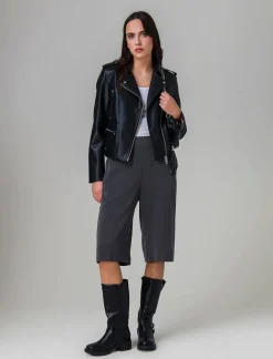 Piazza Italia Bermuda con elastico in vita vestibilità regular - Grigio Flash Sale