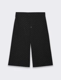 Piazza Italia Bermuda over con applicazioni in strass - Nero Online