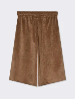 Piazza Italia Bermuda over in velluto a coste e tasche - Marrone tabacco Clearance