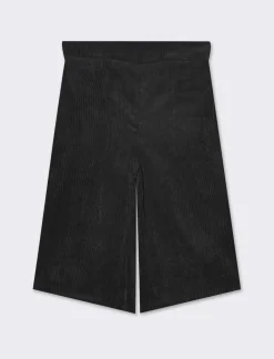 Piazza Italia Bermuda over in velluto a coste e tasche - Nero Shop