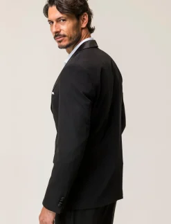 Piazza Italia Blazer da smoking con colletto a revers in raso - Nero New