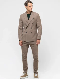 Piazza Italia Blazer doppio petto in tessuto strutturato formal fit - tortora Grigio Cheap