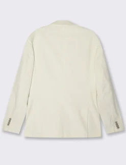 Piazza Italia Blazer doppio petto in velluto, formal fit con rever classico - ecru Beige Cheap