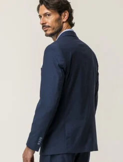 Piazza Italia Blazer formal fit con colletto a revers classici e tasca a filetto completa di pochette a contrasto - Blu Fashion