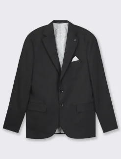 Piazza Italia Blazer formal fit con colletto a revers classici con bottoni sul polsino - Nero Best